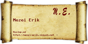 Mezei Erik névjegykártya